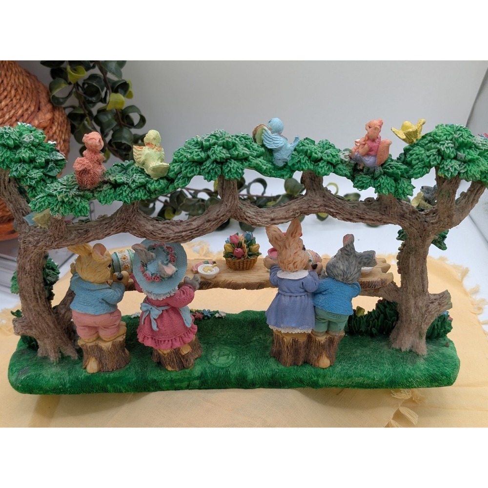 Vintage Jaimy Paintin Friends Easter Bunny Family Resin‎ Figurine Diorama 1990s - Picture 13 of 15